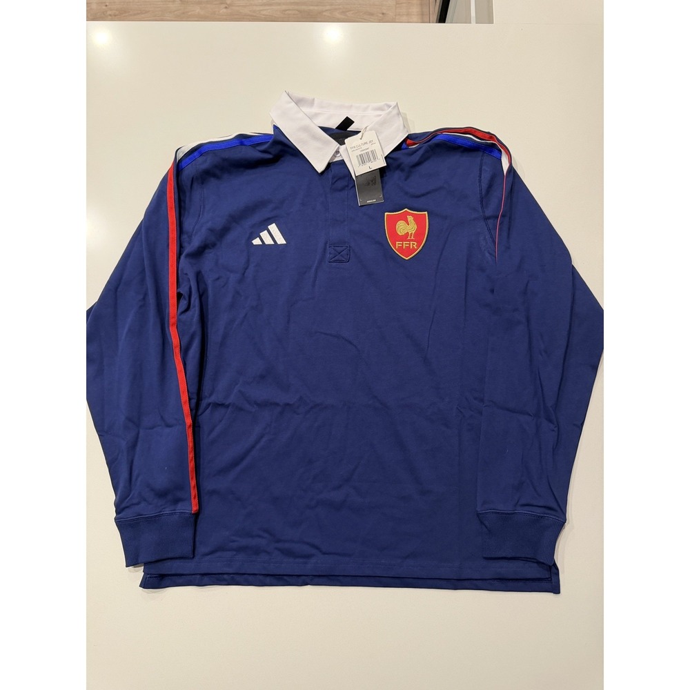 Adidas France Rugby FFR Culture Polo Shirt JP0364 Mens Large NWT